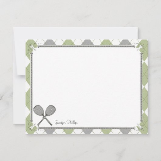 ヴィンテージテパーソナライズされたニスフラットノートカード 招待状 (正面)