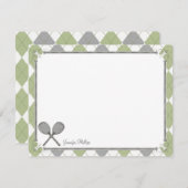 ヴィンテージテパーソナライズされたニスフラットノートカード 招待状 (正面/裏面)