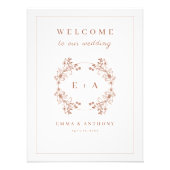 ヴィンテージテラコタ結婚モノグラムの歓迎サイン フォトプリント            (正面)