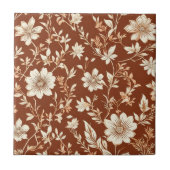 ヴィンテージテラコッタシームレスボホフローラルパターン タイル (正面)