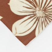 ヴィンテージテラコッタシームレスボホフローラルパターン フリースブランケット (角)