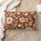 ヴィンテージテラコッタシームレスボホフローラルパターン ランバークッション (ブランケット)