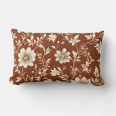 ヴィンテージテラコッタシームレスボホフローラルパターン ランバークッション (正面)