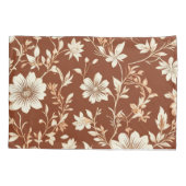 ヴィンテージテラコッタシームレスボホフローラルパターン 枕カバー (裏面)