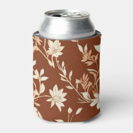 ヴィンテージテラコッタシームレスボホフローラルパターン 缶クーラー
