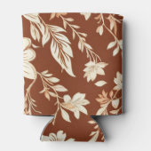 ヴィンテージテラコッタシームレスボホフローラルパターン 缶クーラー (裏面)