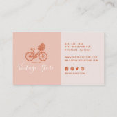 ヴィンテージテラコッタバイシクルフラワーズパステルレトロ 名刺 (裏面)