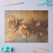 ヴィンテージテラコッタフランスのバラフェイクシック 薄葉紙 (クラフト)