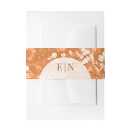 ヴィンテージテラコッタホワイト結婚フローラ 招待状ベリーバンド