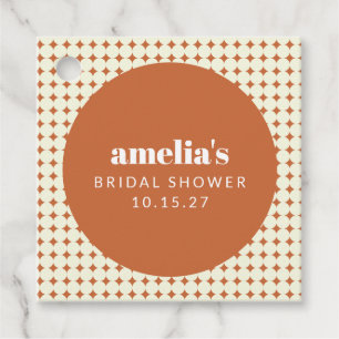 ヴィンテージテラコッタユニークブライダルシャワーカスタム フェイバータグ