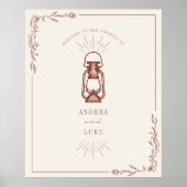 ヴィンテージテラコッタランタン結婚ズ34x42 Welcome P ポスター (正面)