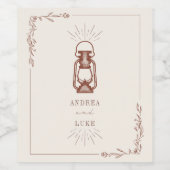 ヴィンテージテラコッタランタン結婚ズ ワインラベル (シングルラベル)