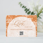 ヴィンテージテラコッタ結婚フローラ 出欠カード (スタンド正面)