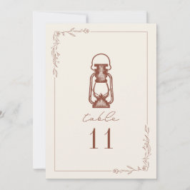 ヴィンテージテラコッタ結婚ランタンのテーブル番号 招待状