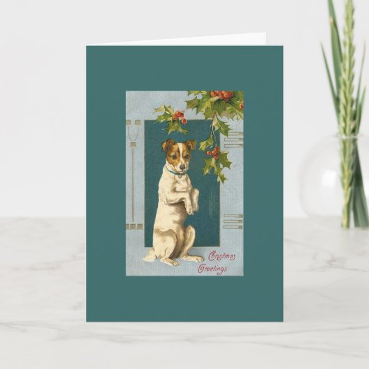 ヴィンテージテリアとホリー シーズンカード (正面)