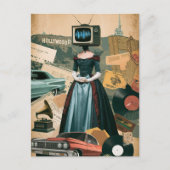 ヴィンテージテレビの女性 ポストカード (正面)