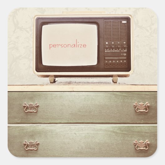 ヴィンテージテレビスター スクエアシール (正面)