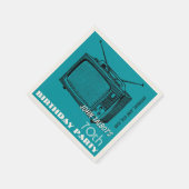 ヴィンテージテレビ70th誕生日パーティーペーパーナプキン スタンダードカクテルナプキン (角)