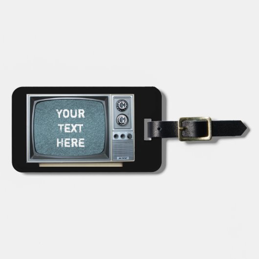 ヴィンテージテレビ(静止画面) ラゲッジタグ (正面横)