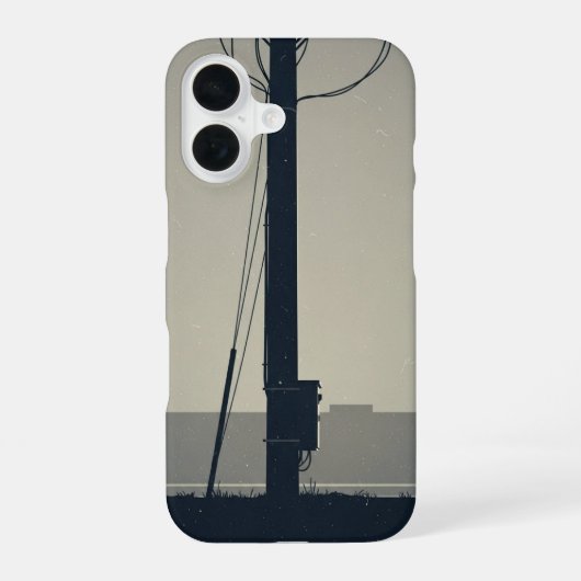 ヴィンテージテレフォンポールベース iPhone 16ケース (裏面)