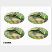 ヴィンテージテンチフィッシュプリント 楕円形シール (シート)