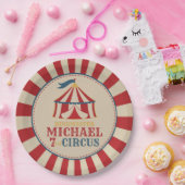 ヴィンテージテントサーカスカーニバル誕生日パーティープレート ペーパープレート (パーティー)