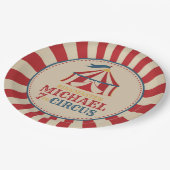 ヴィンテージテントサーカスカーニバル誕生日パーティープレート ペーパープレート (アングル)