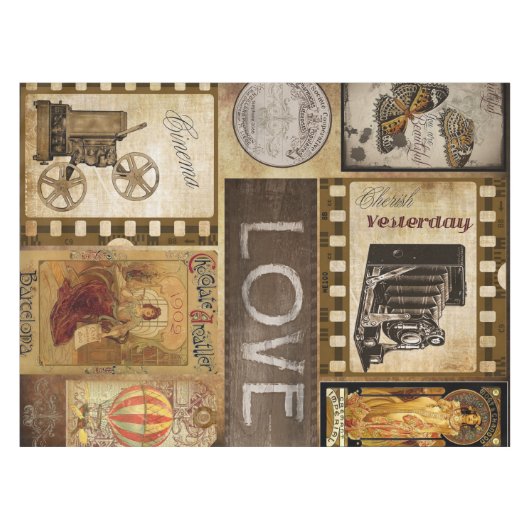 ヴィンテージテーブルクロス、昨日の愛シネマ テーブルクロス (正面(横))