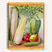 ヴィンテージテーブル付きガーデンアートスパイラルノート ノートブック (正面)