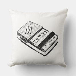 ヴィンテージテープレコーダーモノグラム屋外枕 クッション