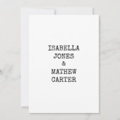 ヴィンテージテーマタイプライターフォント素朴スタイル結婚ズ 招待状 (裏面)