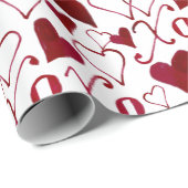 ヴィンテージテーマバレンタインXXOO赤インク書道 ラッピングペーパー (ロールコーナー)