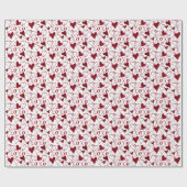 ヴィンテージテーマバレンタインXXOO赤インク書道 ラッピングペーパー (フラット)