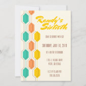 ヴィンテージテーマミッドセンチュリー誕生日招待状 招待状 (正面)