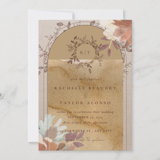 ヴィンテージテーマ結婚式招待状カード 招待状 (正面)