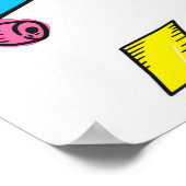 ヴィンテージテーマ背景（スニーカー無線スケート付き） ポスター (角)