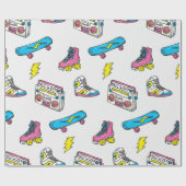 ヴィンテージテーマ背景（スニーカー無線スケート付き） ラッピングペーパー (フラット)