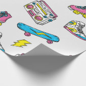 ヴィンテージテーマ背景（スニーカー無線スケート付き） ラッピングペーパー (角)