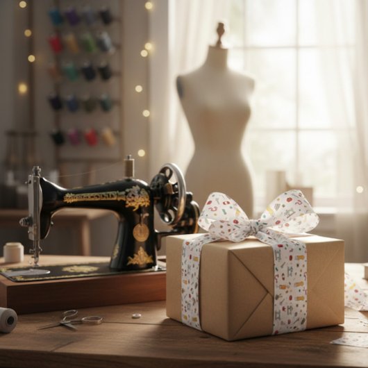 ヴィンテージテーラー裁縫ツールリボン サテンリボン