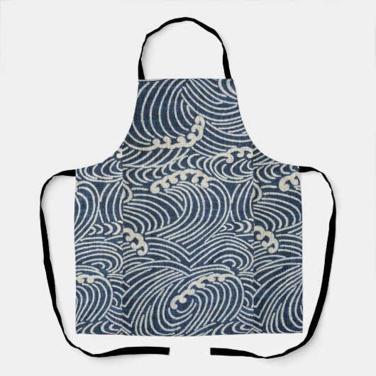 ヴィンテージテ日本のキスタイル、波形パターン エプロン (正面)