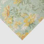 ヴィンテージテ素朴クスチャの黄色のフローラ分離 薄葉紙 (詳細)