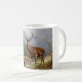 ヴィンテージディアスタッグ – アニマルズオールドイラストレーションアート コーヒーマグカップ (正面右)