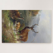 ヴィンテージディアスタッグ – アニマルズオールドイラストレーションアート ジグソーパズル (横)