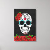 ヴィンテージディアデロスミュートスレッドローゼスシュガースカル キャンバスプリント (正面)