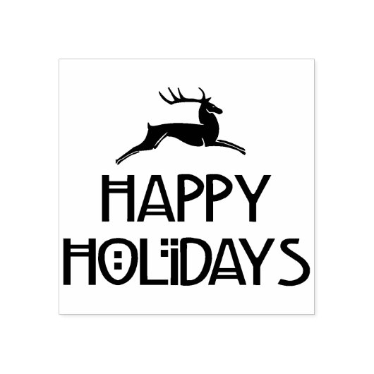 ヴィンテージディアハッピーホリデー ラバースタンプ (インプリント)