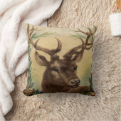 ヴィンテージディアバックスタッグ自然素朴クリスマス クッション (ブランケット)
