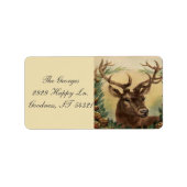 ヴィンテージディアバックスタッグ自然素朴クリスマス ラベル (正面)