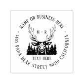 ヴィンテージディアパインツリーモノグラムと差出人住所 セルフインキングスタンプ (デザイン)