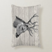 ヴィンテージディアヘッドイラストレーション アクセントクッション (正面(垂直))