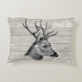 ヴィンテージディアヘッドイラストレーション アクセントクッション (裏面)